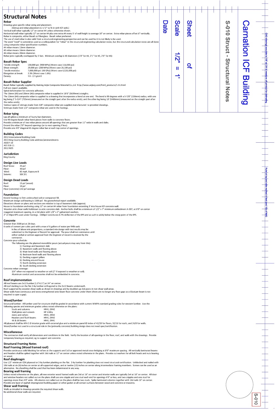 Structural engineering drawing