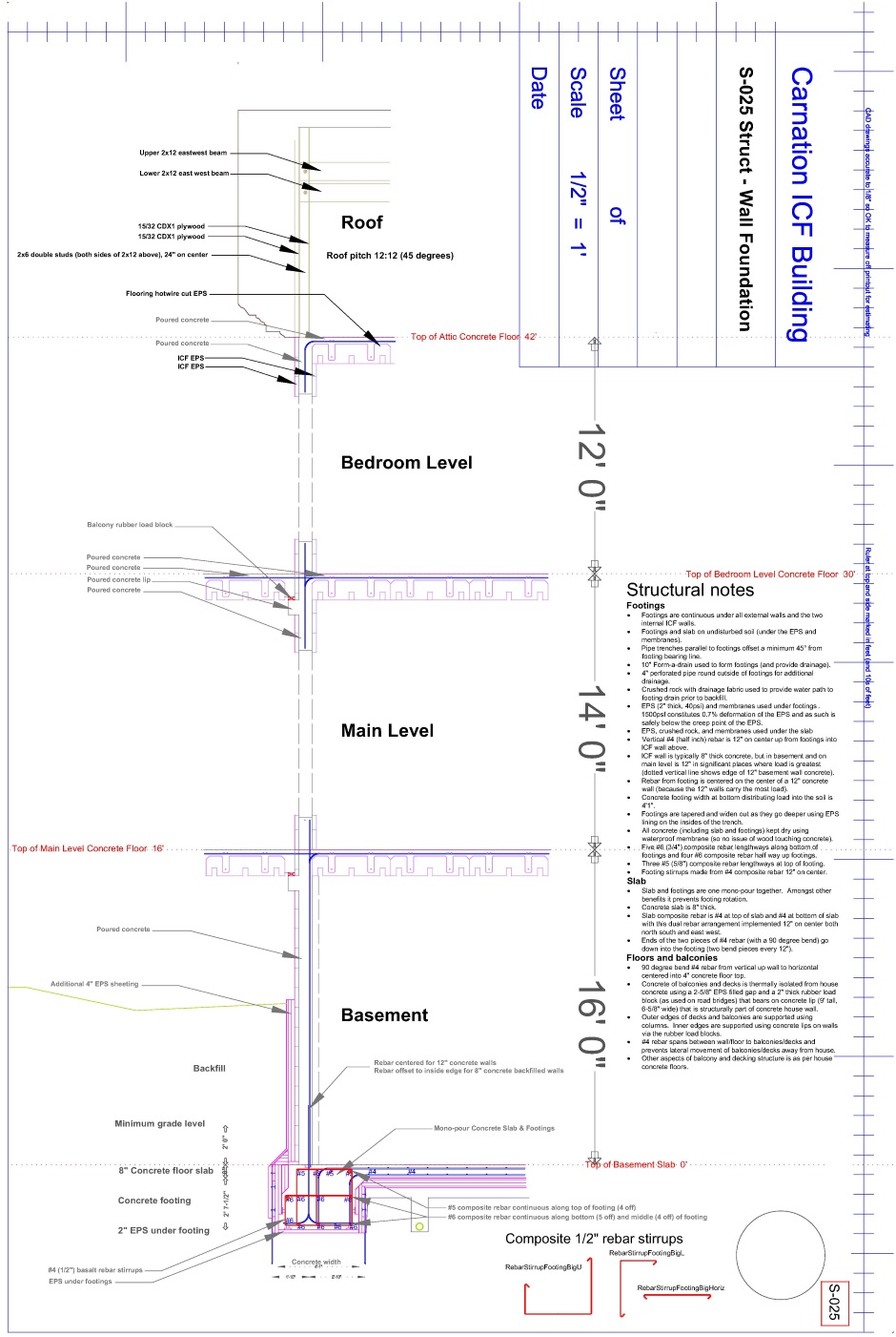 Structural engineering drawing