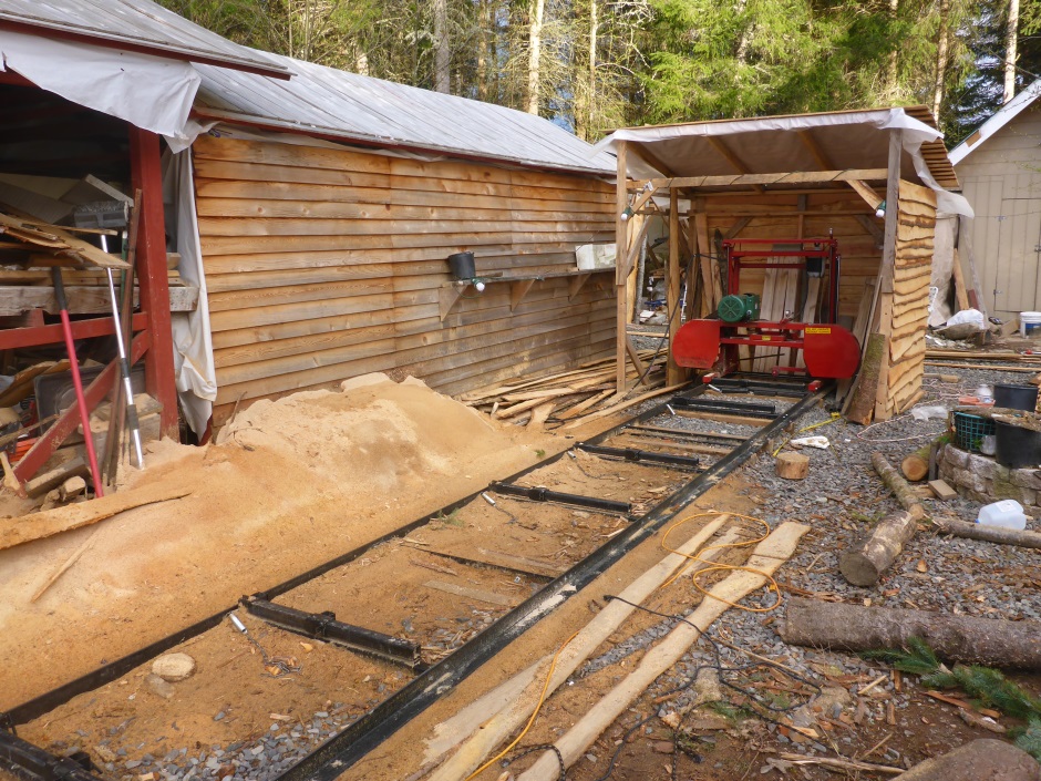 Sawmill in shed