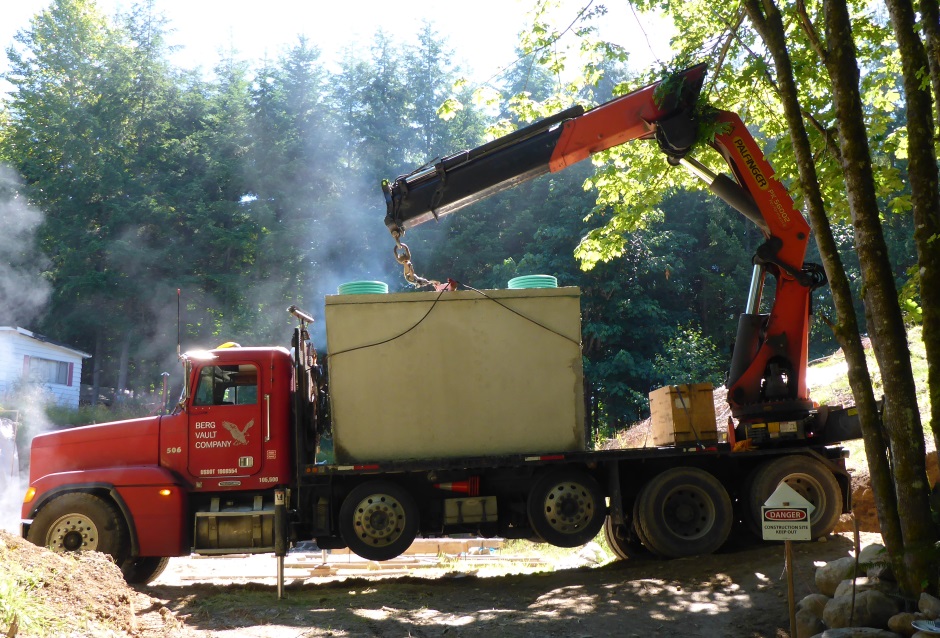 Septic Tank Crane Attached