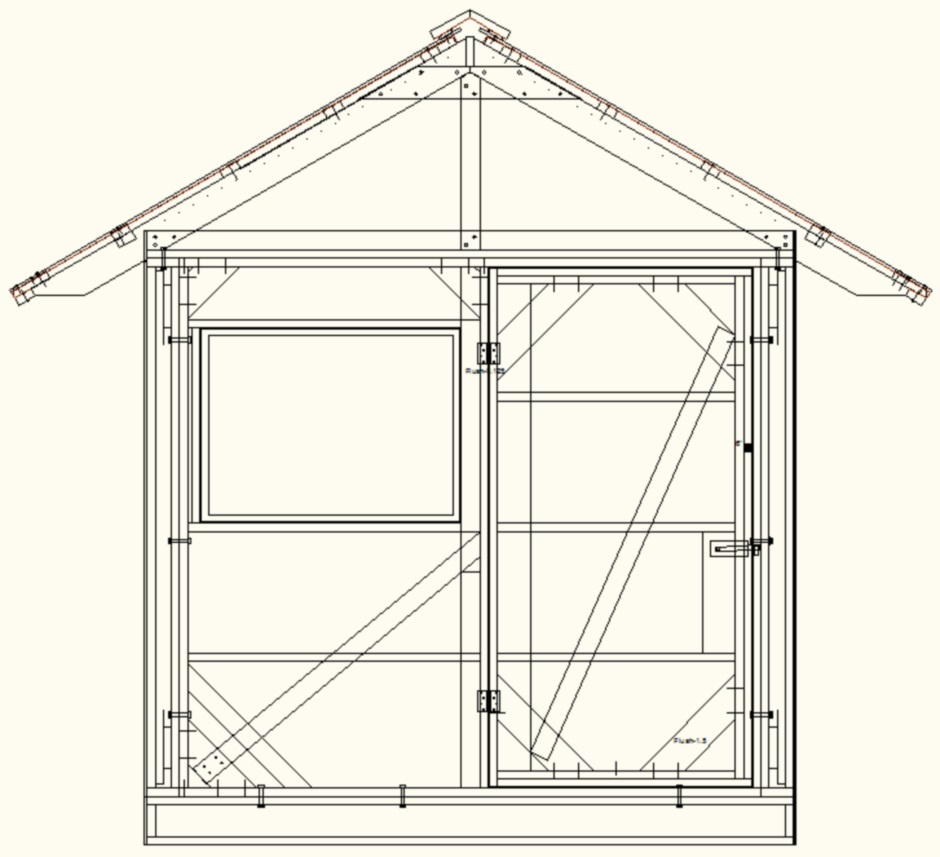 Shed door end wall