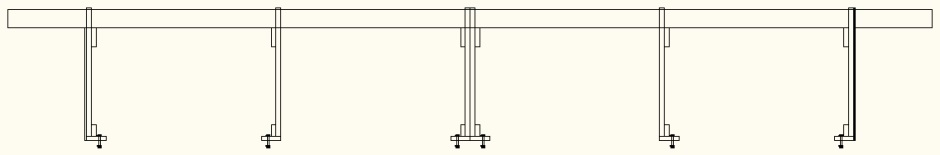 Shed roof trusses (viewed from side)