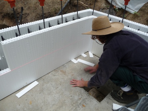 Shimming ICF blocks