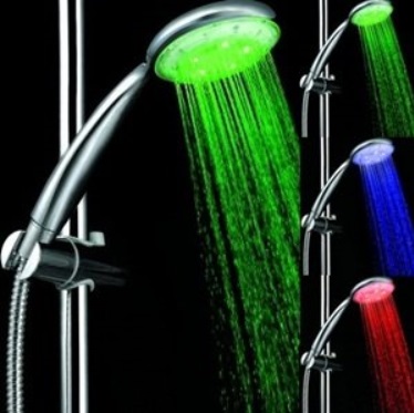 Shower head LED temperature