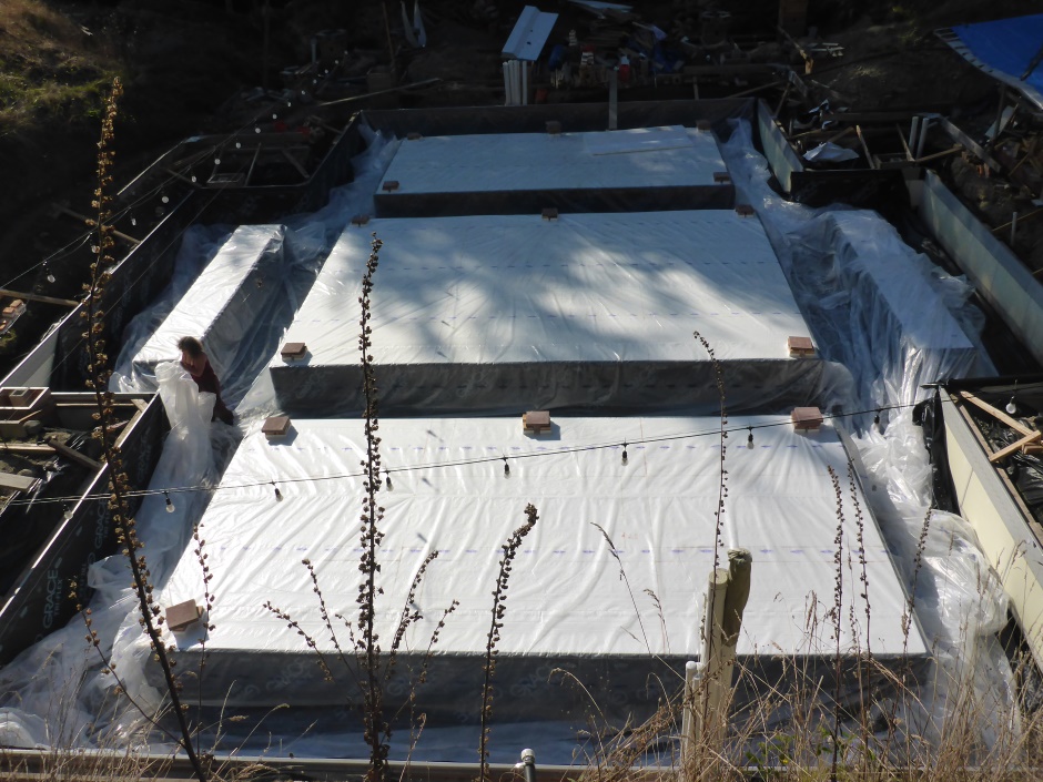 Site First Membrane Being Installed