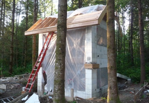 Site first slope roof planks