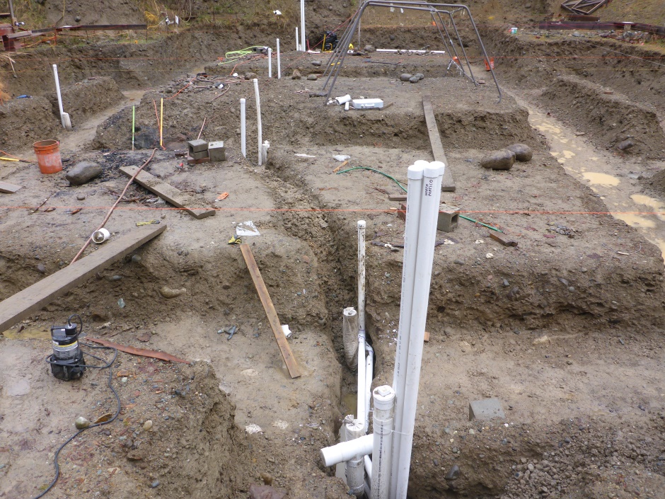 Site Footings Dug With Pipes