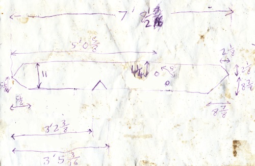 Sketch of roof angled beams