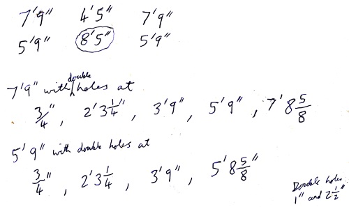 Dimensions of roof planks