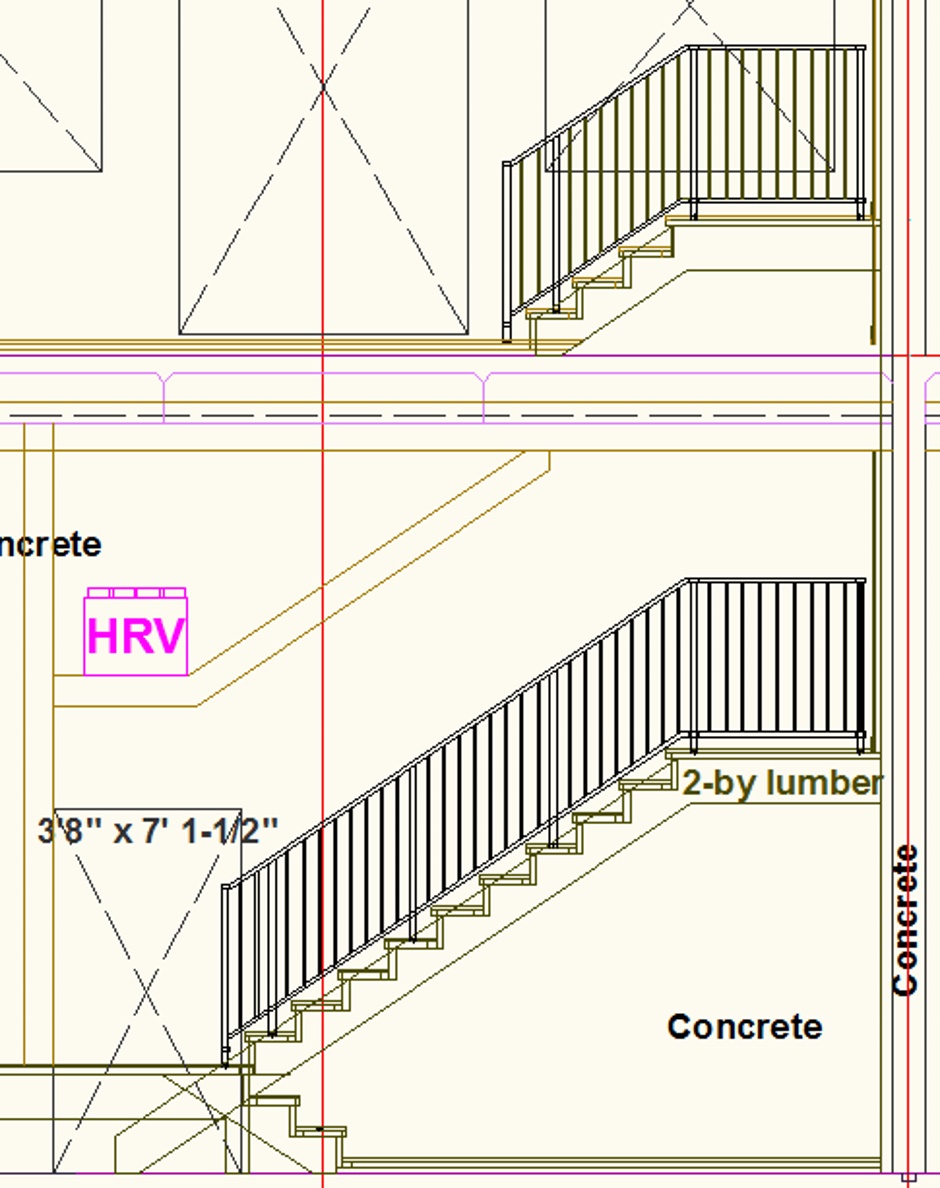 Stair Drawing North Wall