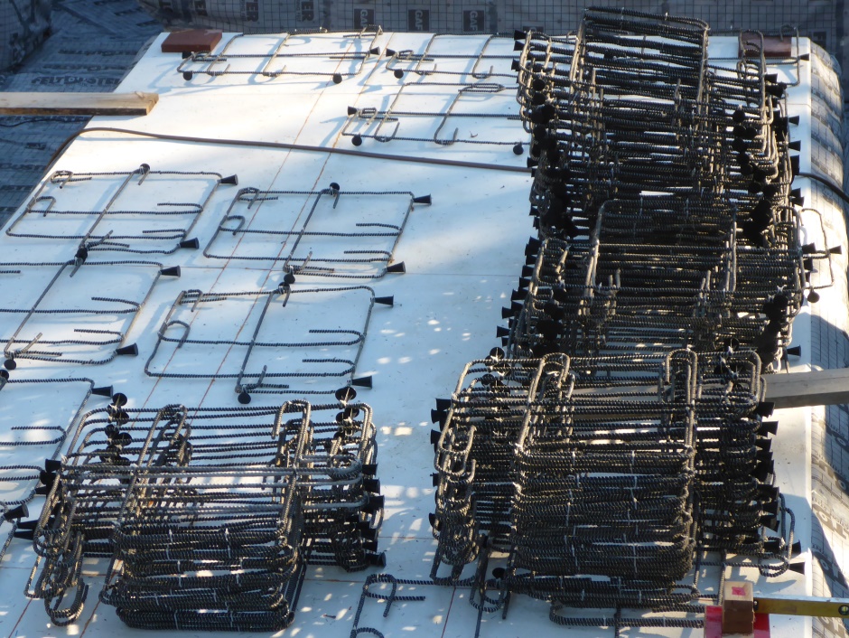 Stirrup Assemblies Stacked On Slab