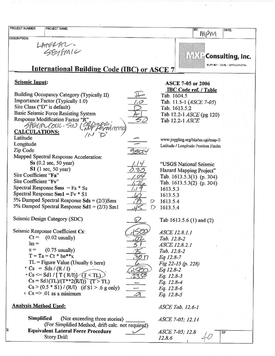 Structural calculations