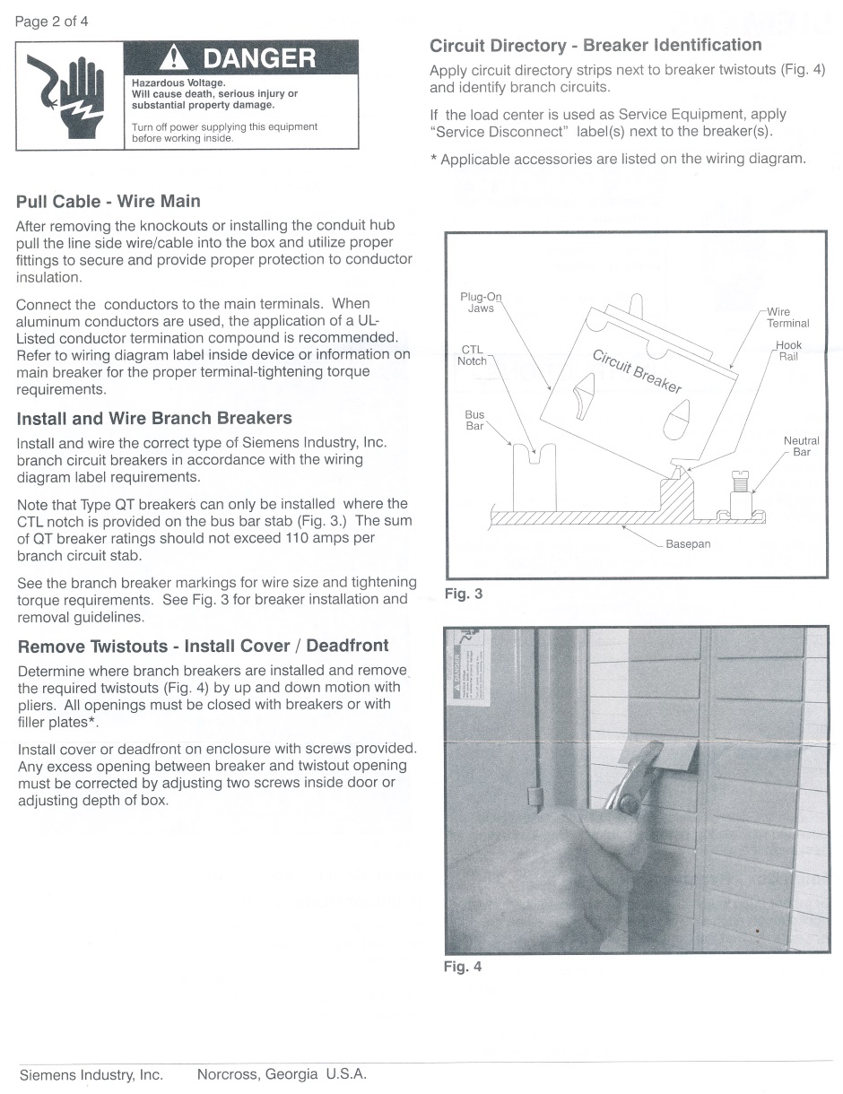 SubPanel Siemens 200A page 2