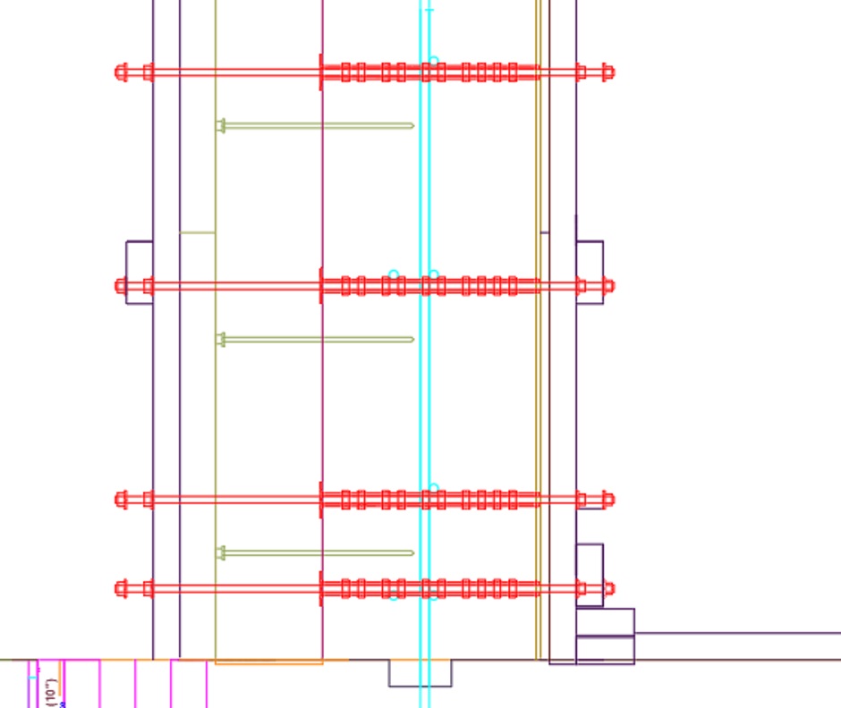 Tie Rod Arrangement Wall Bottom