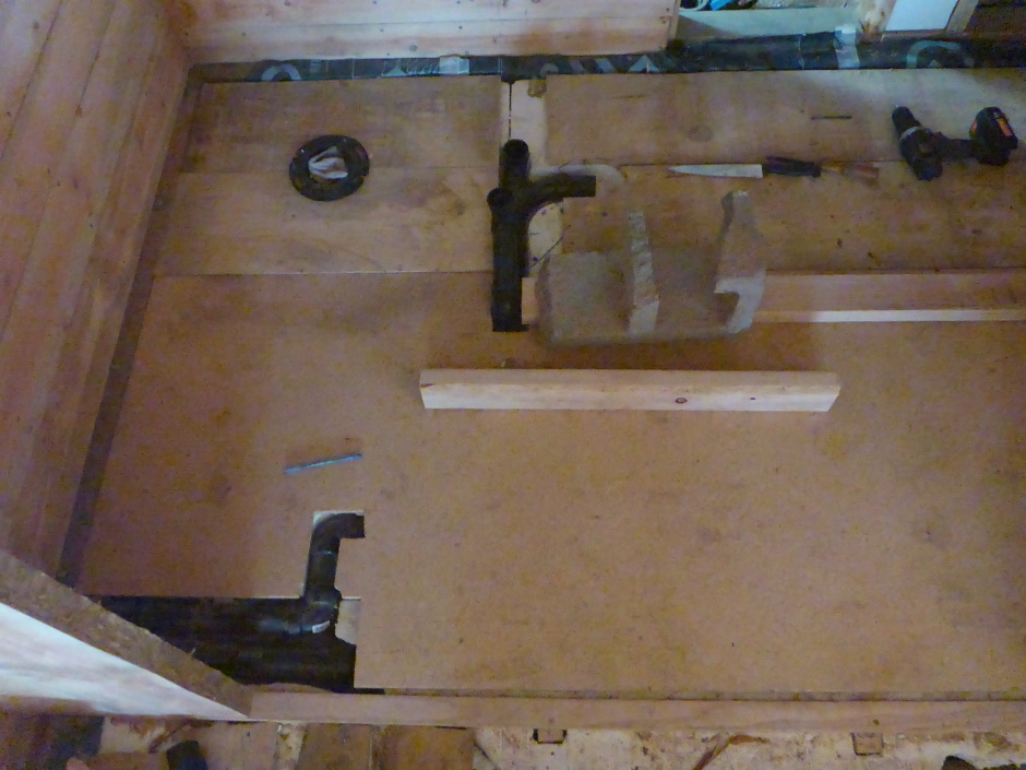 Tiny House Particleboard Over Bathroom Floor