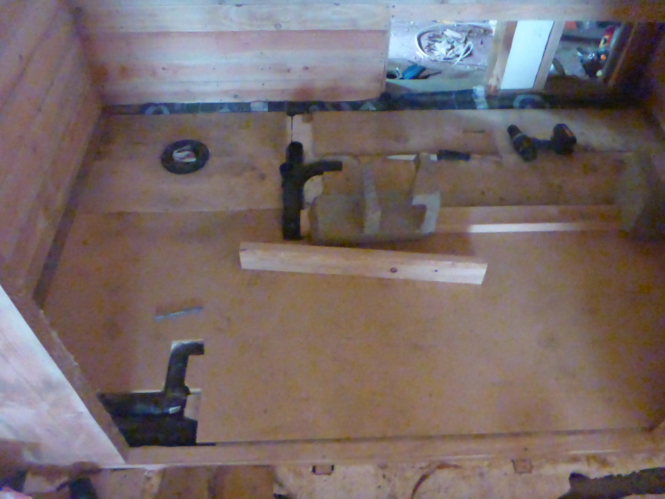 Tiny House Pipe Through Wood Floor 2