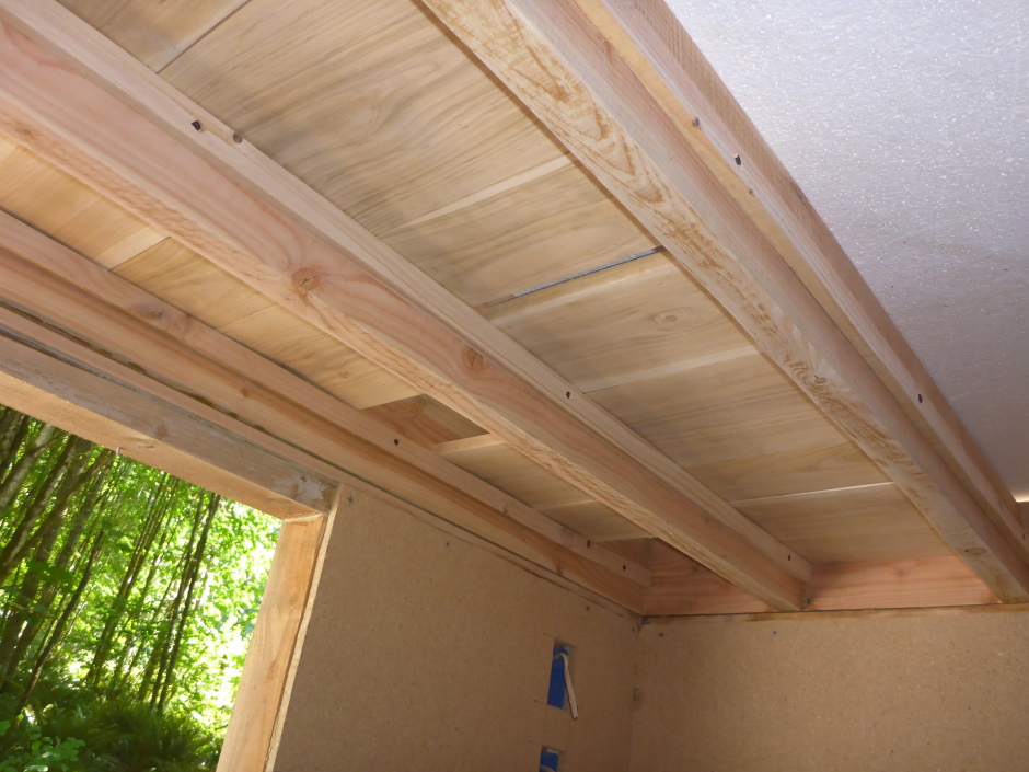 Tiny House Roof Cherry Planking