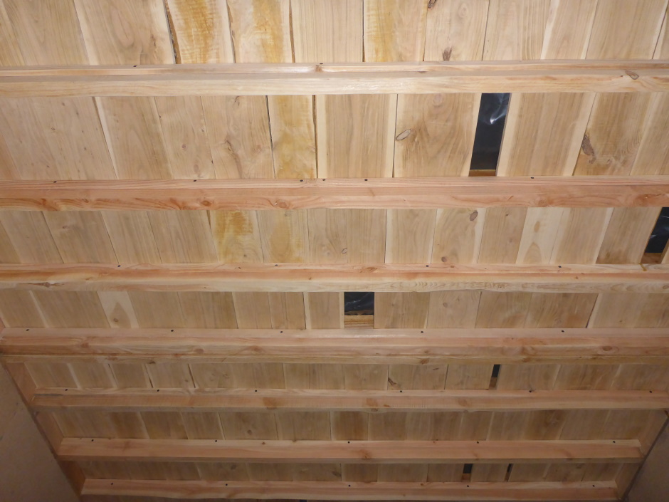 Tiny House Roof Inside Short Planks