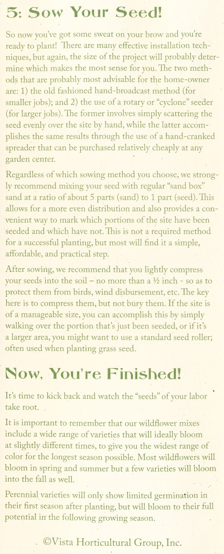 Wild Flower Planting Instructions