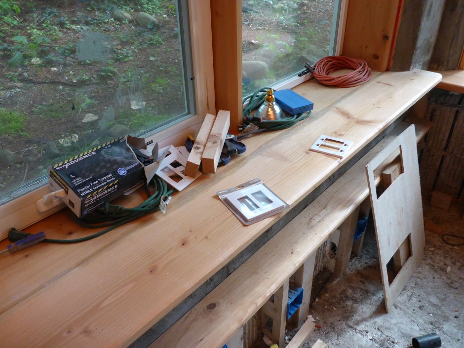 Window sill glued on