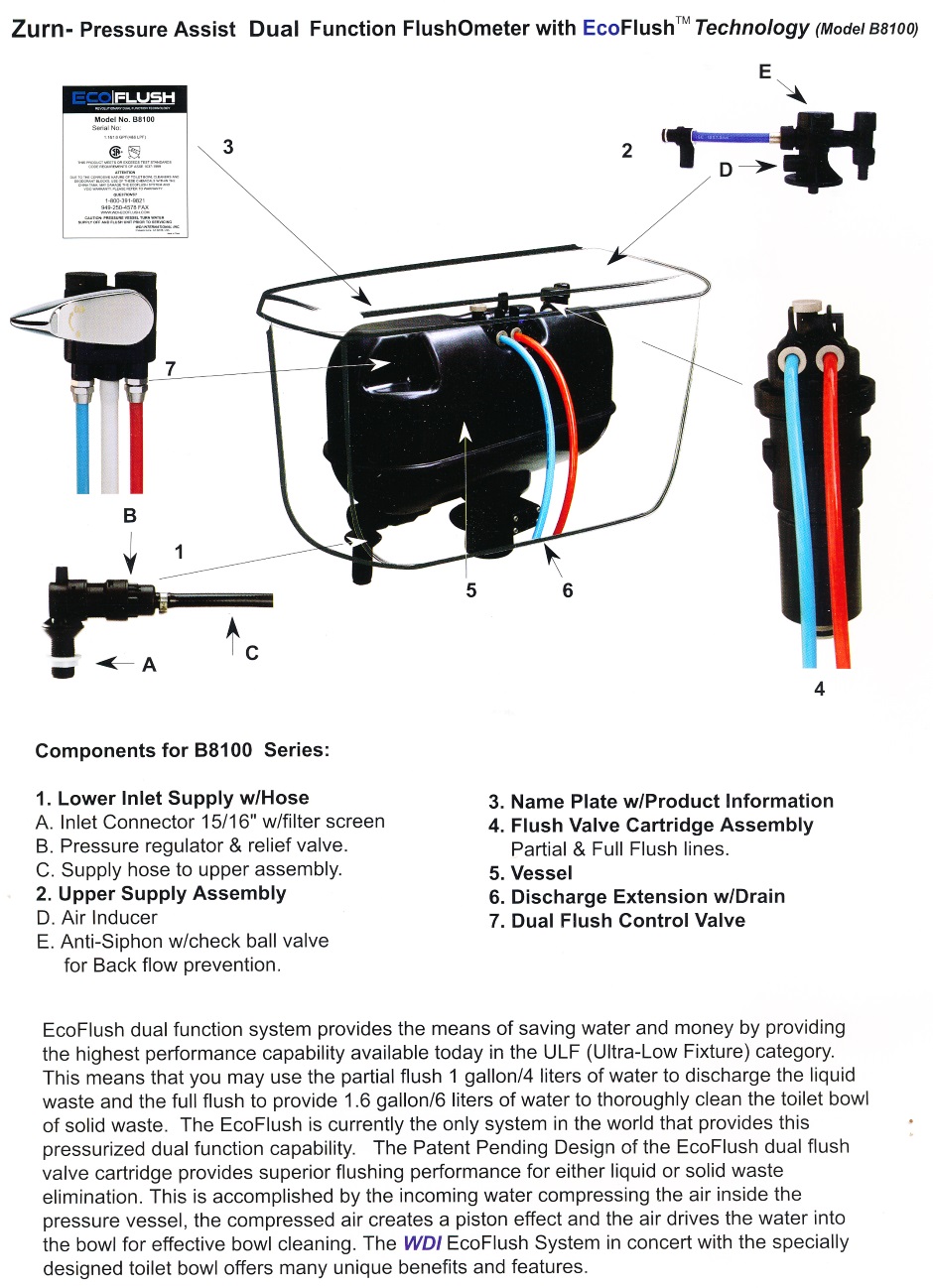 Zurn Pressure Assisted Toilet